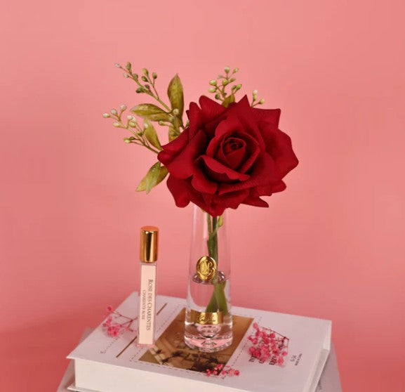 Côte Noire SRG04 fleur summer rose rouge vase doré