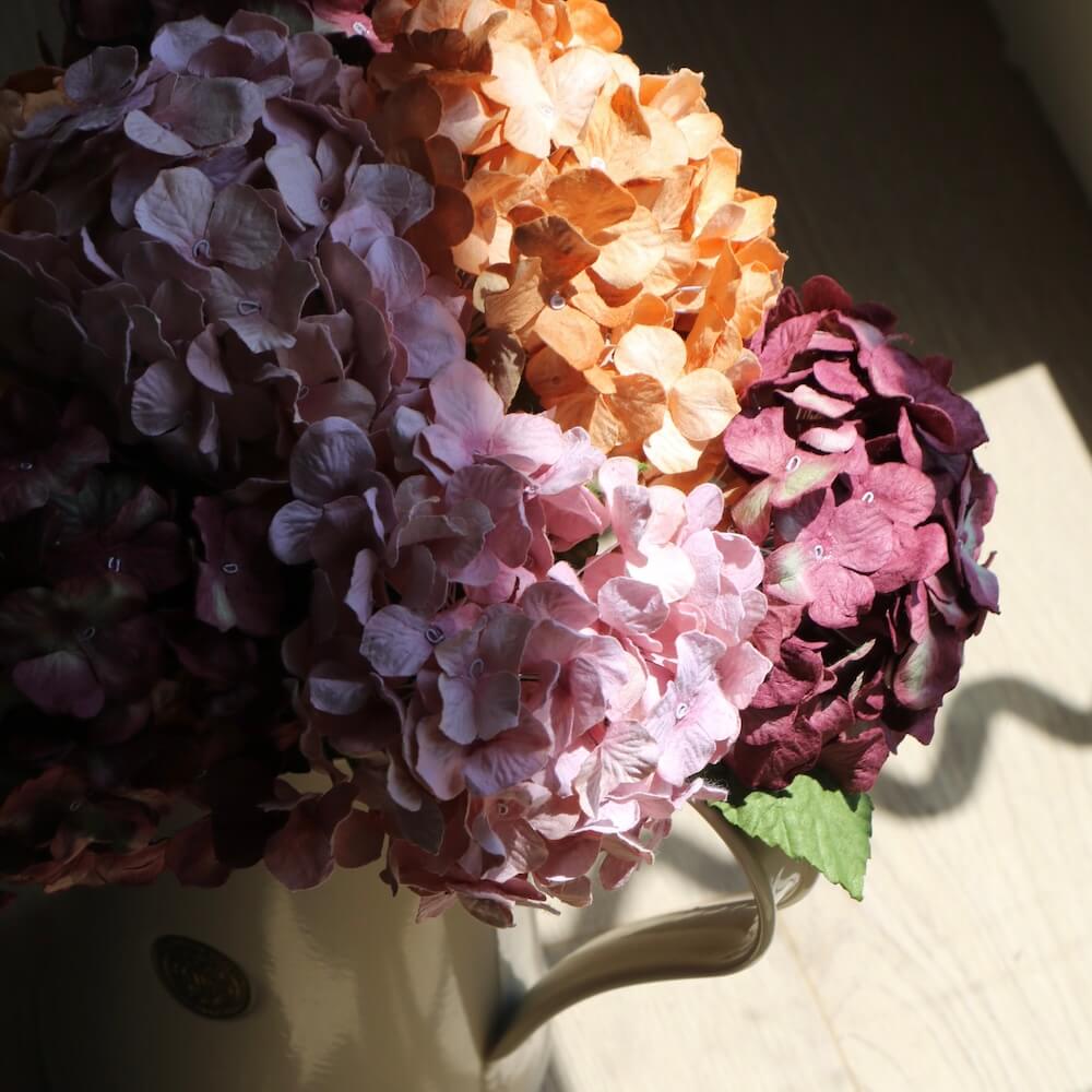 Flowrette Hortensia d'automne bouquet papier mauve