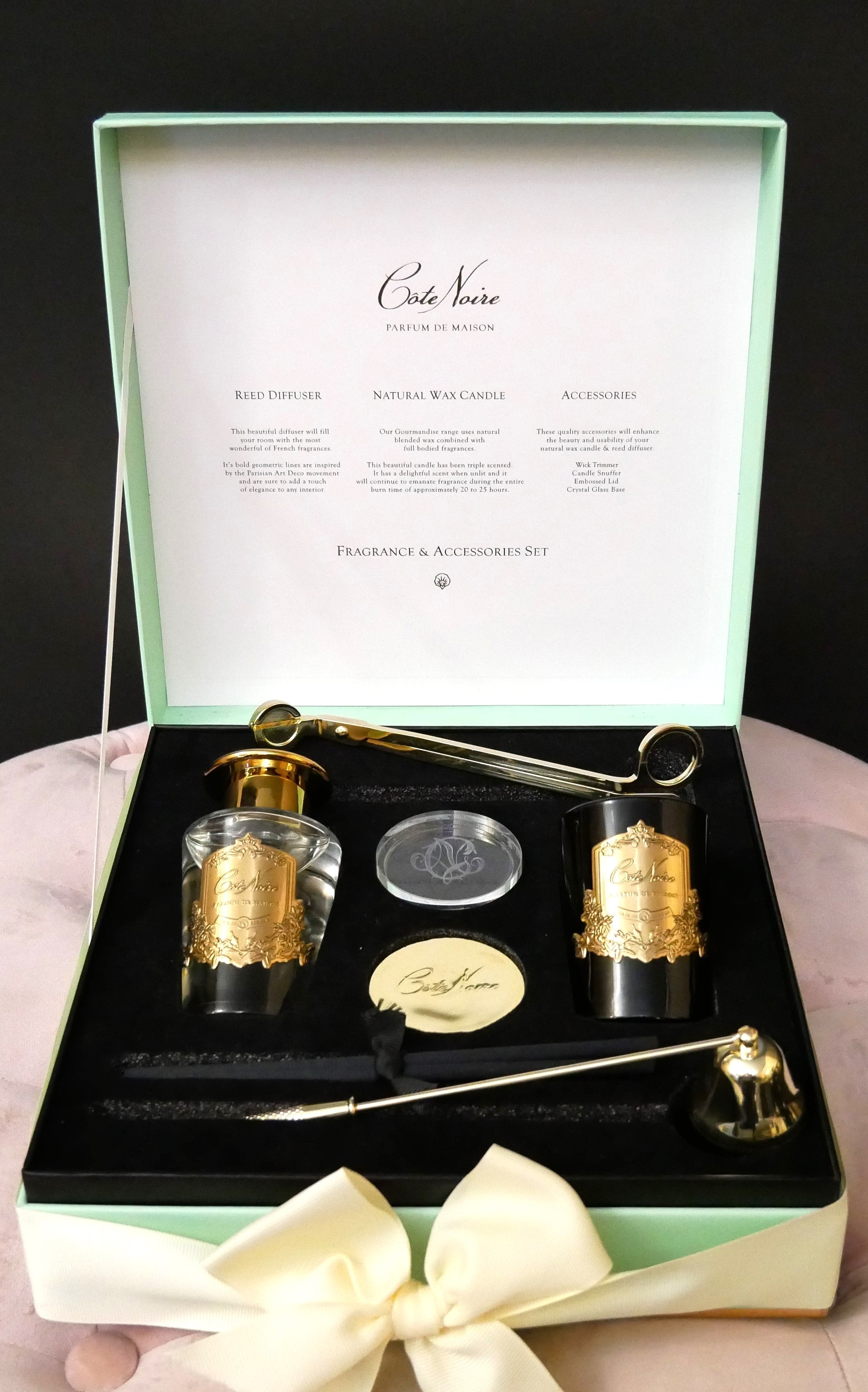Côte Noire Gift Pack GFA03 coffret bougie Persian Lime bleu