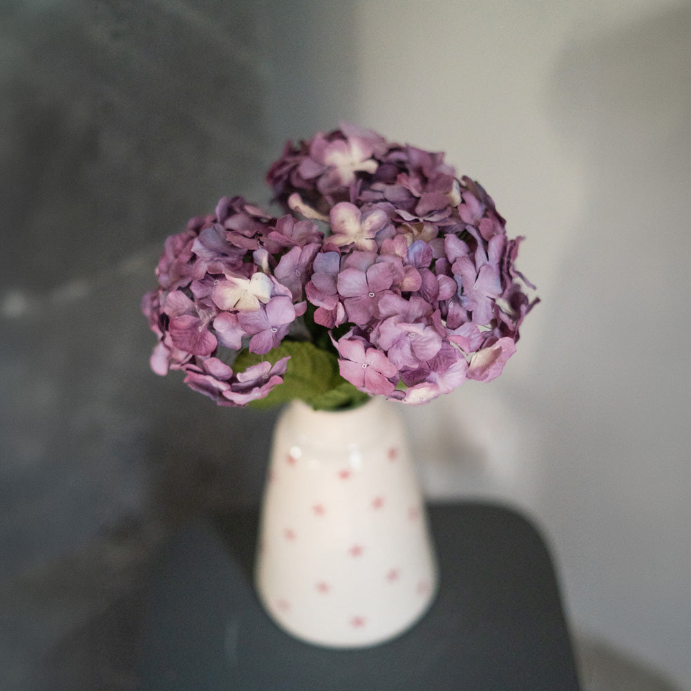 Flowrette Hortensia papier mauve marbré fleur tige x1