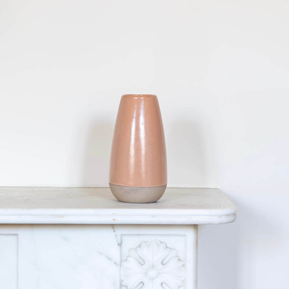 Flowrette Harmony vase corail grès mat taille S