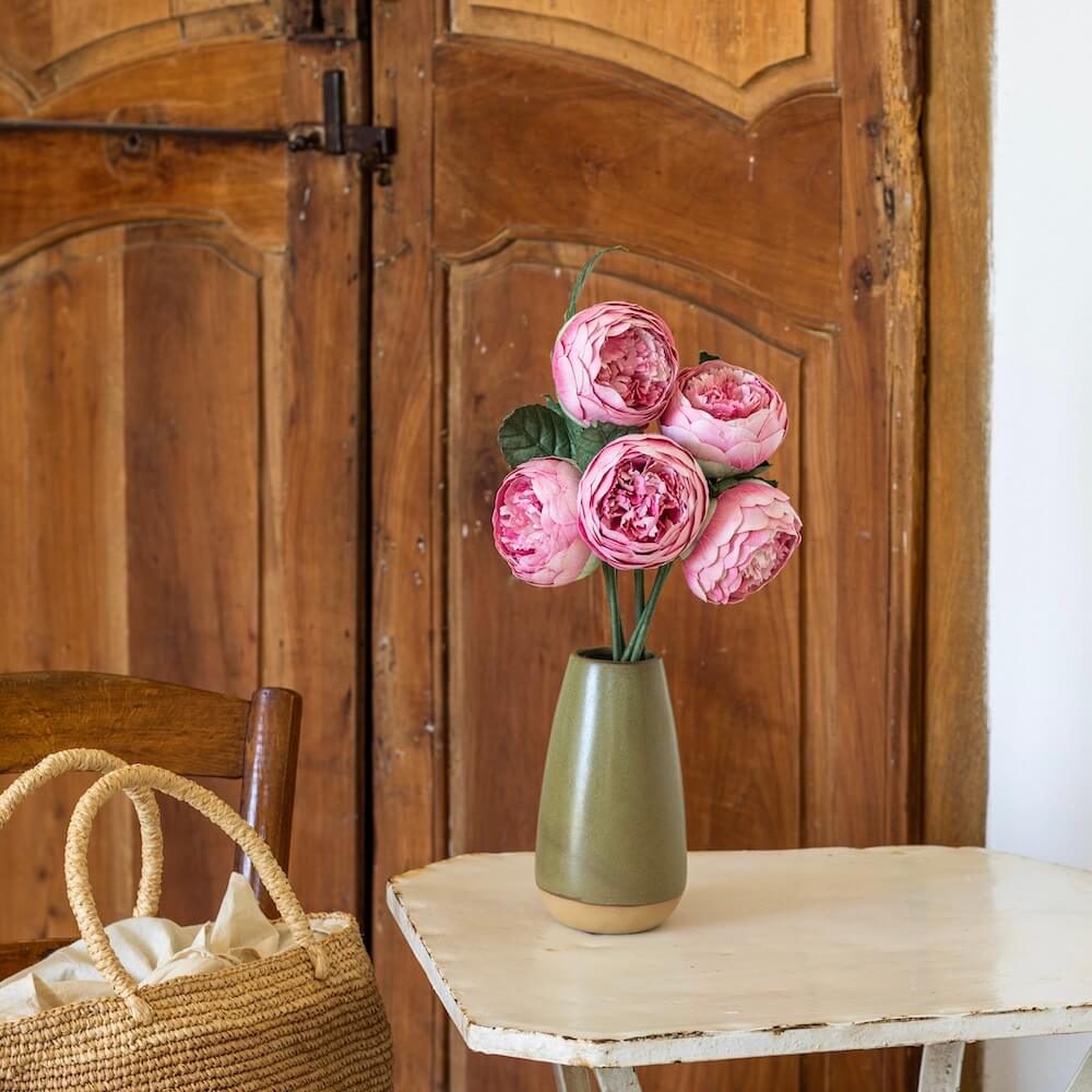 Flowrette Harmony Vase Céramique Kaki Grès Mat
