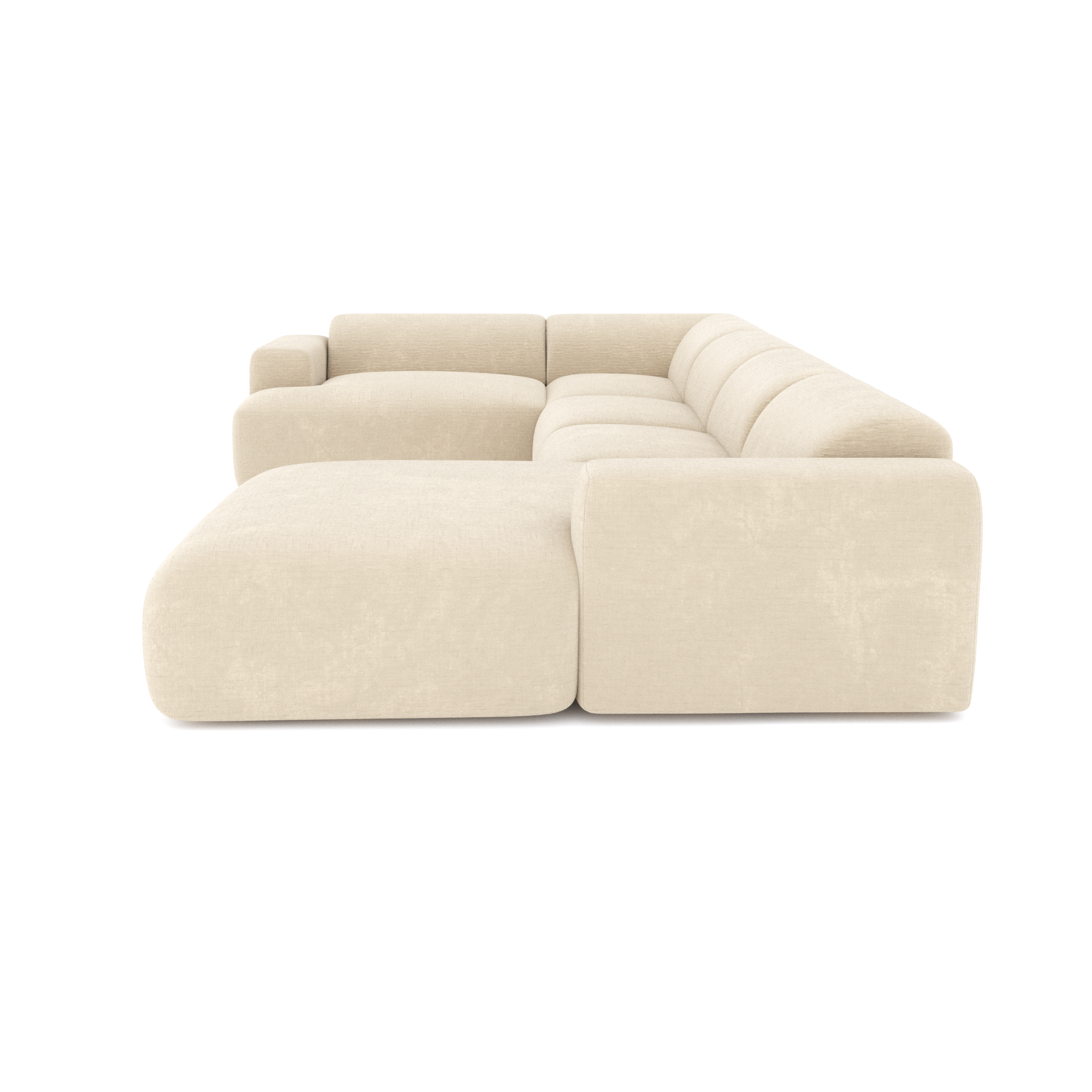 Sia Home Myra canapé panoramique angle droit crème 5 places