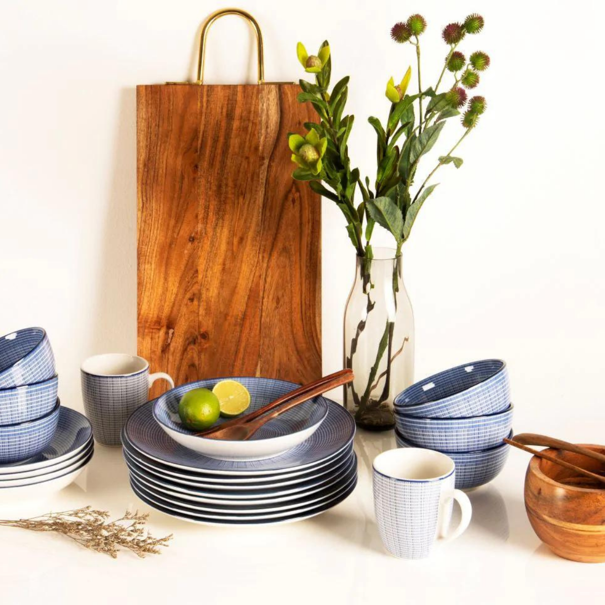 Sia Home Bardane tige artificielle graines bleu vert 78 cm