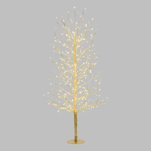 Feuillazur Rungis arbre branche tilleul champagne LED 120 cm