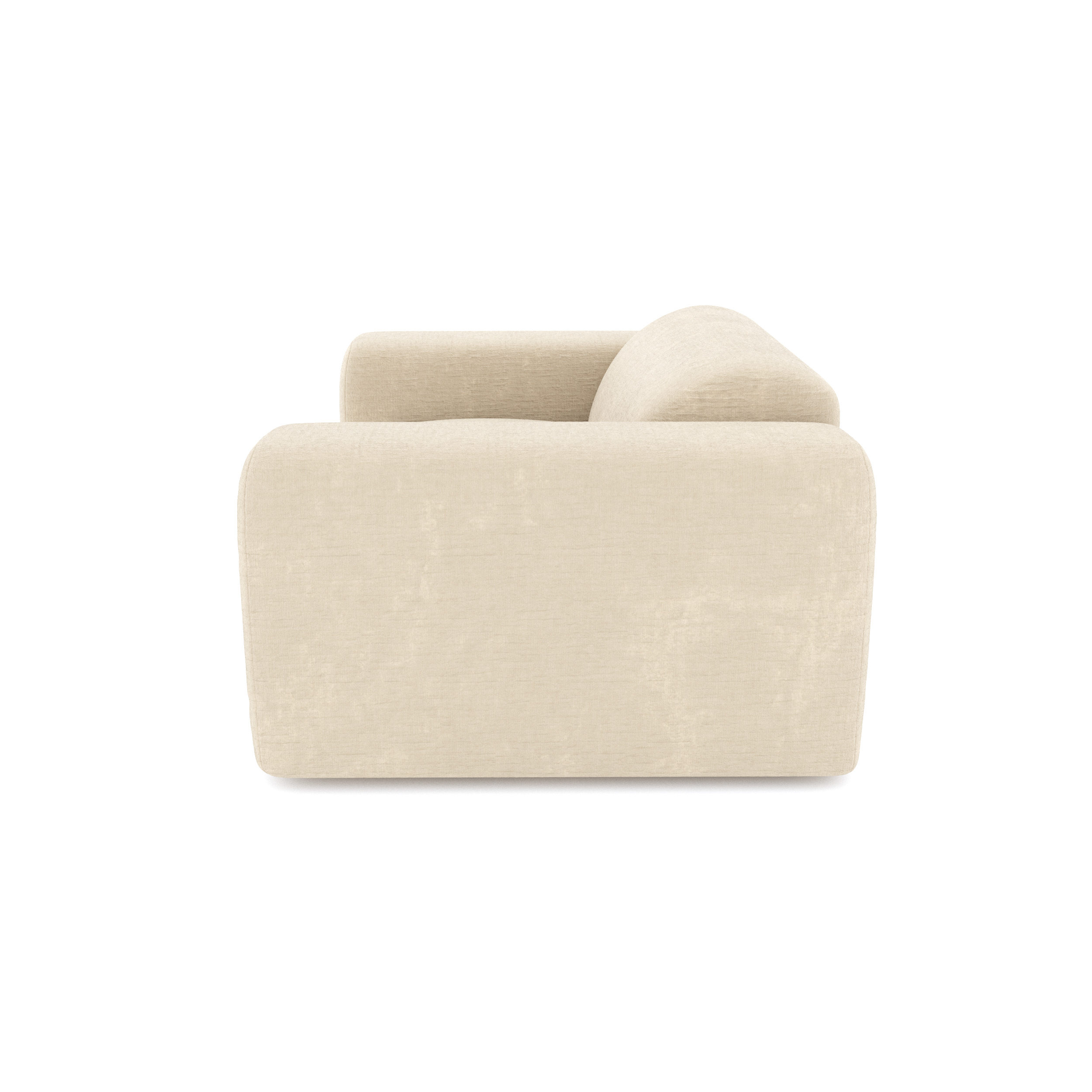 Sia Myra fauteuil tissu crème beige assise arrondie