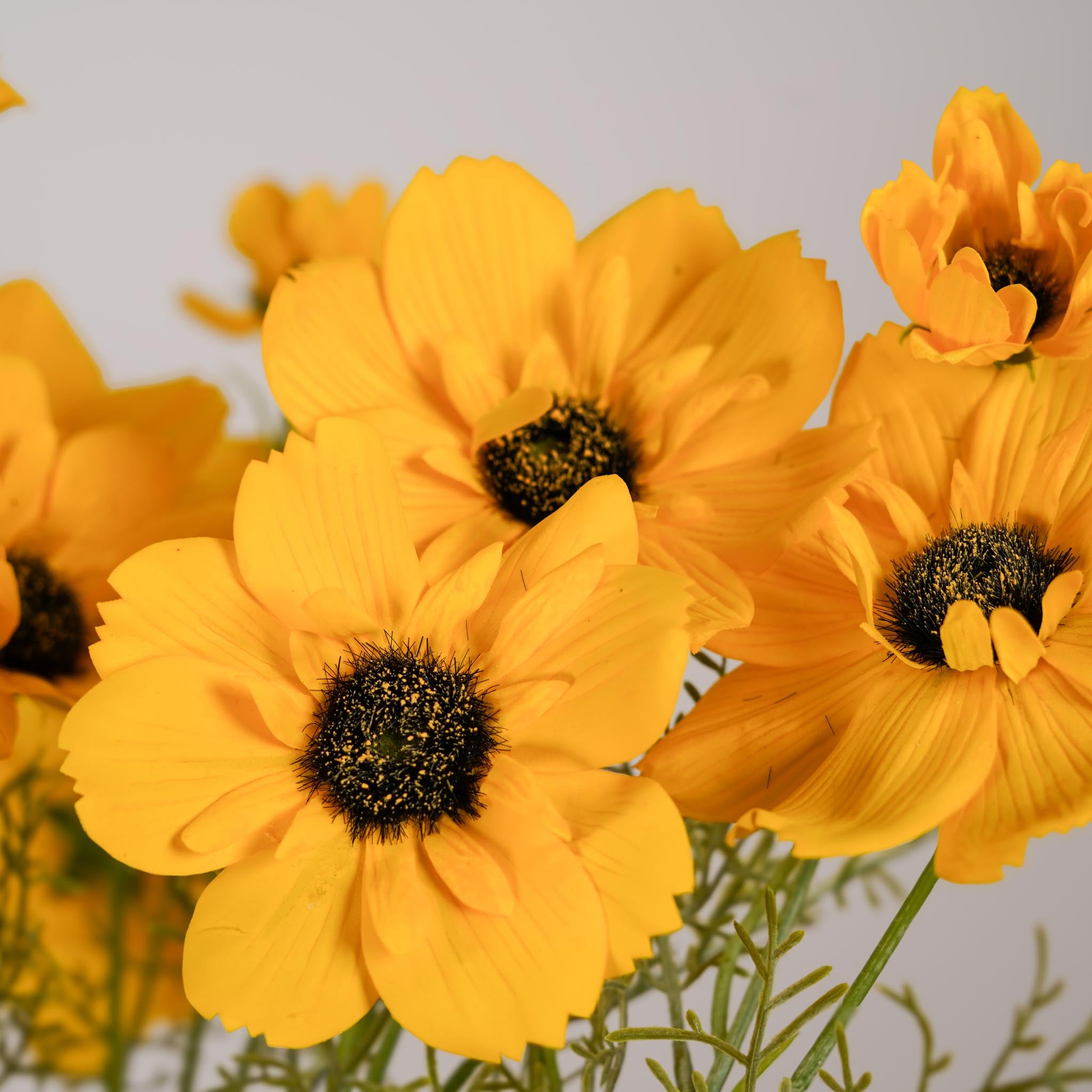 Flowrette Cosmos artificiel jaune fleur tige x1 soyeux