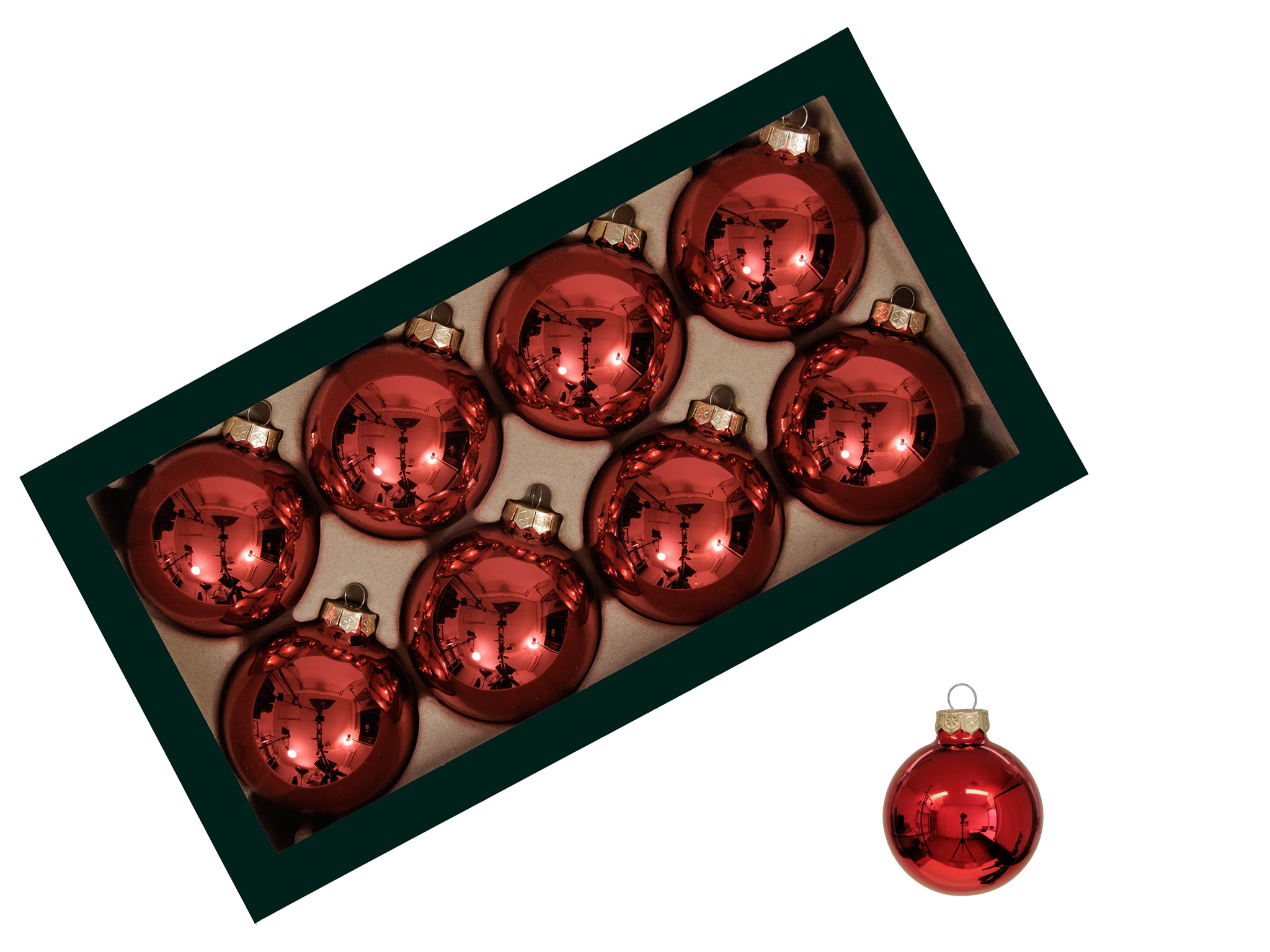Feuillazur Rungis Contenants boules de Noël rouge 10 cm boîte 4
