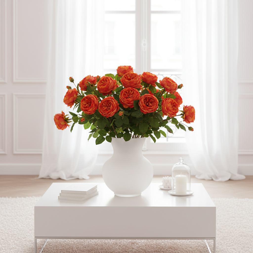 Sia Home Rose David fermée tige artificielle rose pâle 80 cm