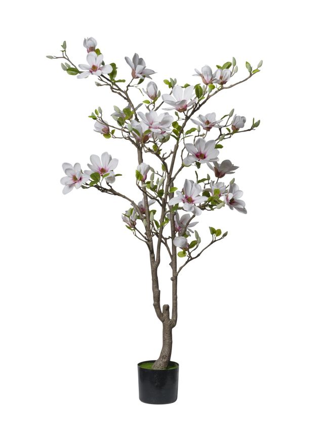 Feuillazur Rungis Magnolia en pot artificiel rose 150cm