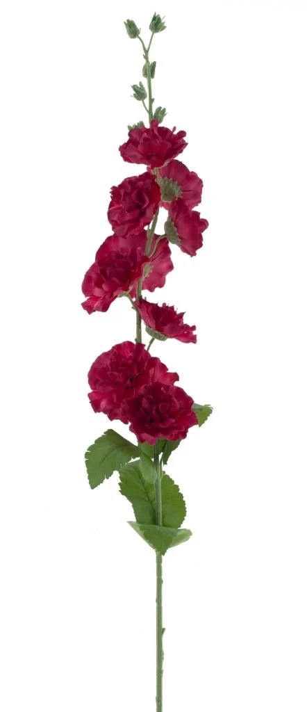 Feuillazur Rungis Rose Trémière fleur artificielle jaune