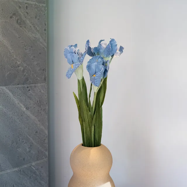 Flowrette Fleurs en papier Iris bleu x1 éternelle