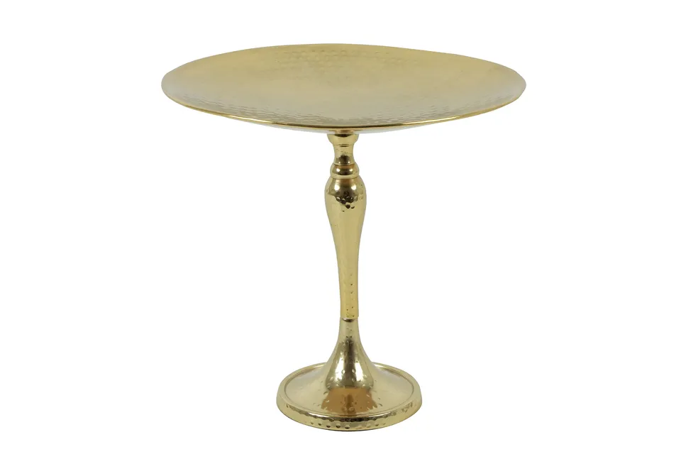 Feuillazur Rungis Plateau rond doré 23cm verrerie