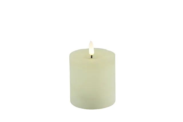 Feuillazur Rungis Bougie Led crème 7,5x7,5x12cm déco