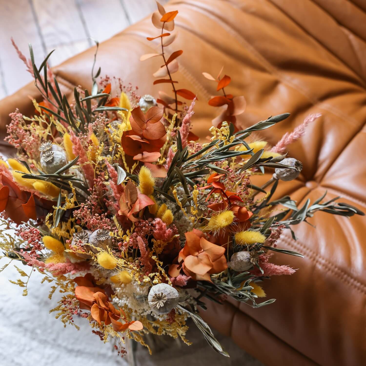 Flowrette Louis bouquet fleurs séchées S orange