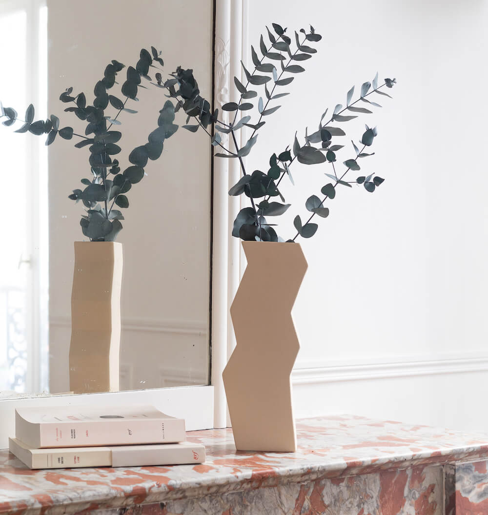 Flowrette Vases Zigzag Céramique Artisanal Fleurs Séchées