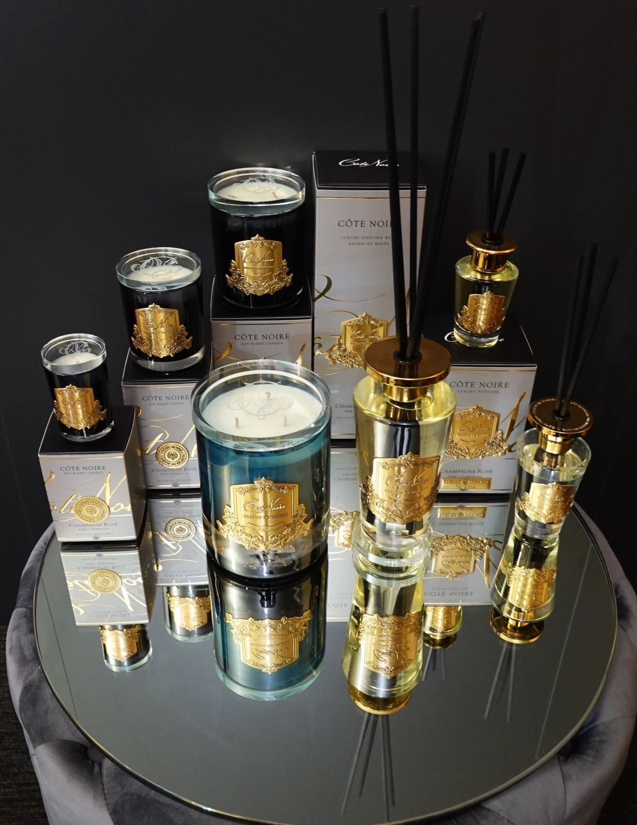 Côte Noire Soy Blend Candles bougie champagne rose 75g
