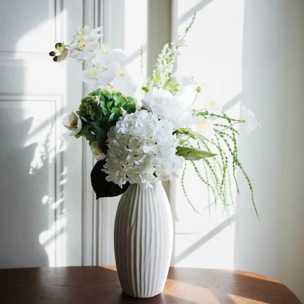 Flowrette Rosaline bouquet artificiel blanc vert Real Touch