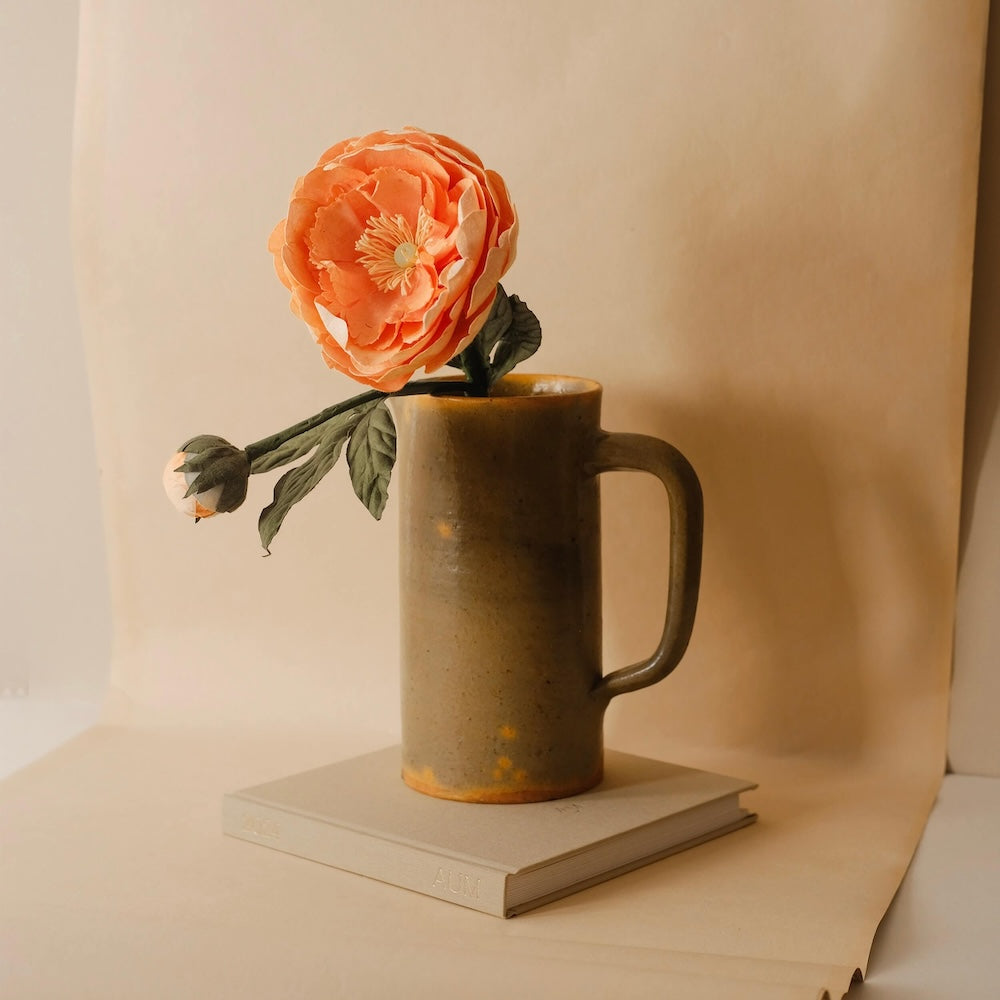 Flowrette Fleurs en papier grande pivoine pêche x1