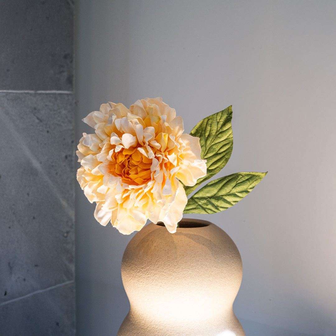 Flowrette Dahlia fleur en papier jaune x1 sans entretien
