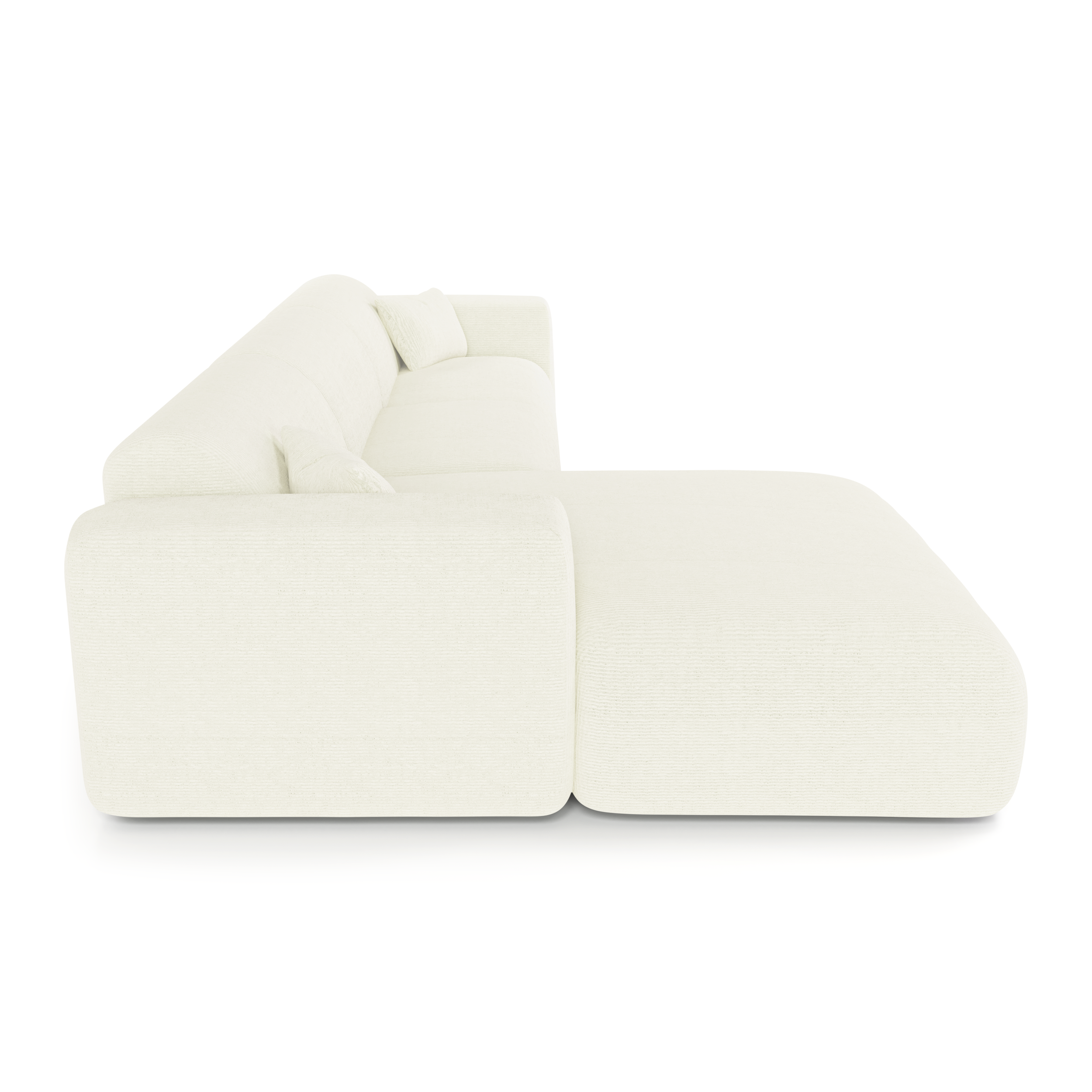 Sia Myra canapé angle gauche convertible crème 5 places