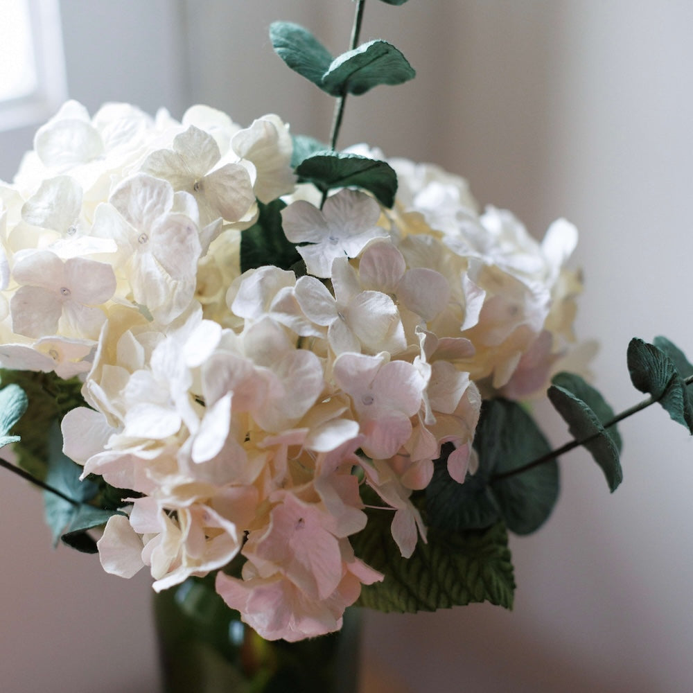 Flowrette Fleurs en papier bouquet hortensia blanc mariée