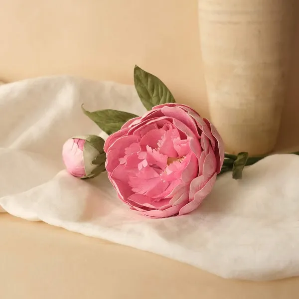 Flowrette Pivoine rose clair fleur papier large unité