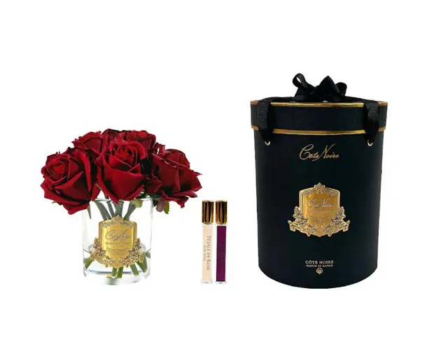 Côte Noire Perfumed Flowers GRB04 bouquet boutons rouges vase