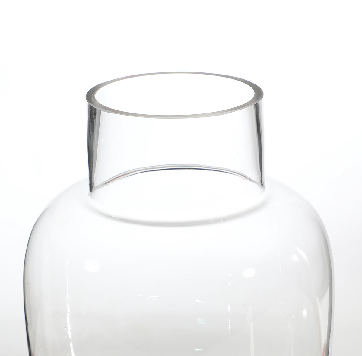 Sia Home Vase transparent arrondi col large verre 25 cm