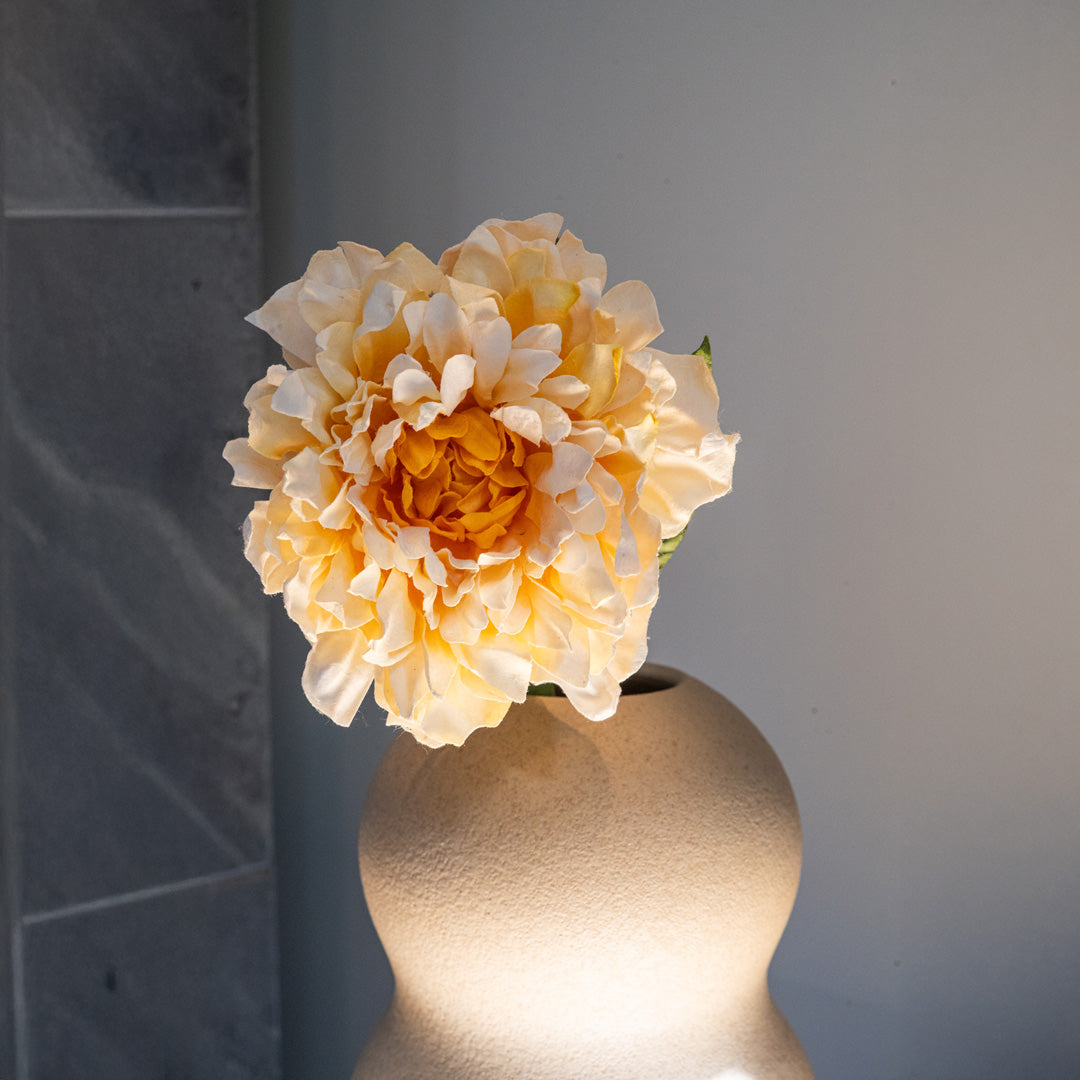 Flowrette Dahlia fleur en papier jaune x1 sans entretien