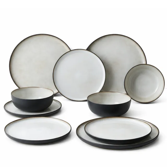 Sia Home Oslo Service 16 Pièces Grès Noir 27 cm