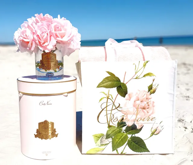 Côte Noire Gift Packs sac tote bag large flower golden 40 cm