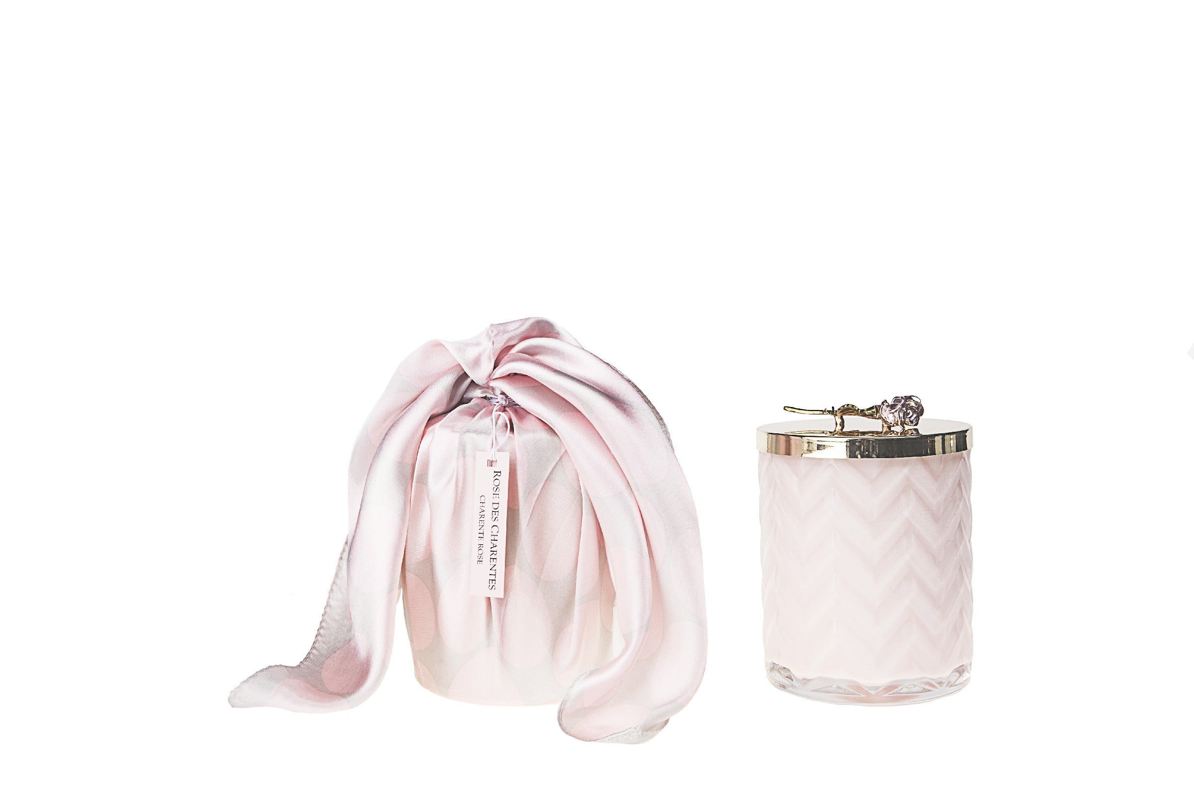 Côte Noire Herringbone Candles bougie Charente Rose 600g
