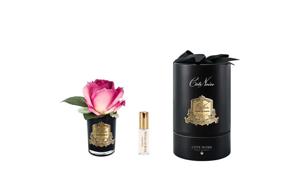 Côte Noire Perfumed Flowers RMRB47 bouquet magenta verre noir