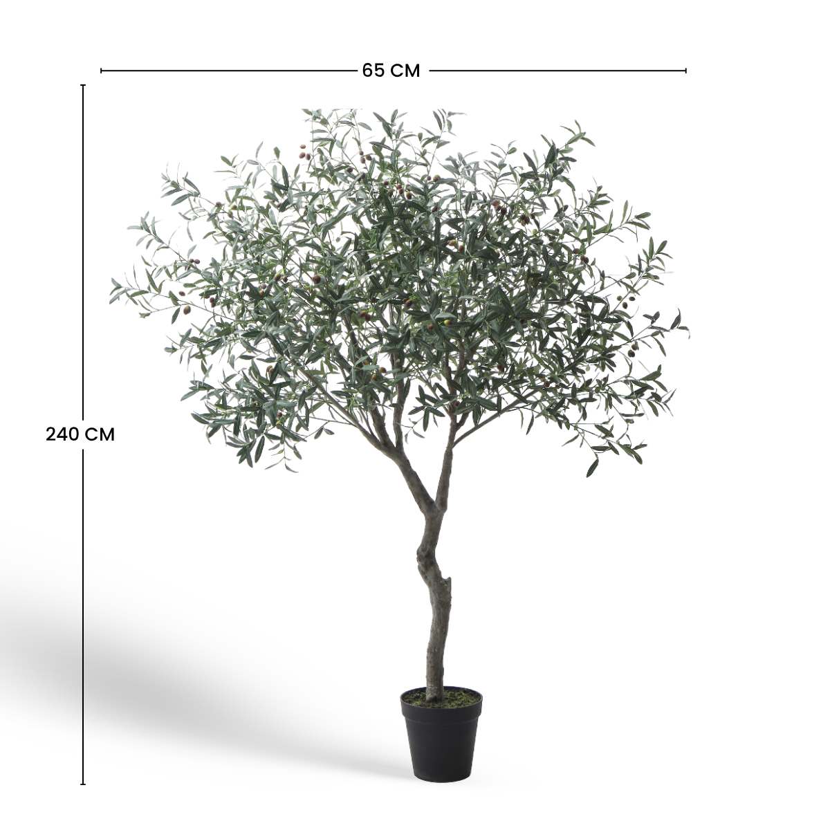 Sia Home Olivier arbre artificiel vert 240 cm en pot gris