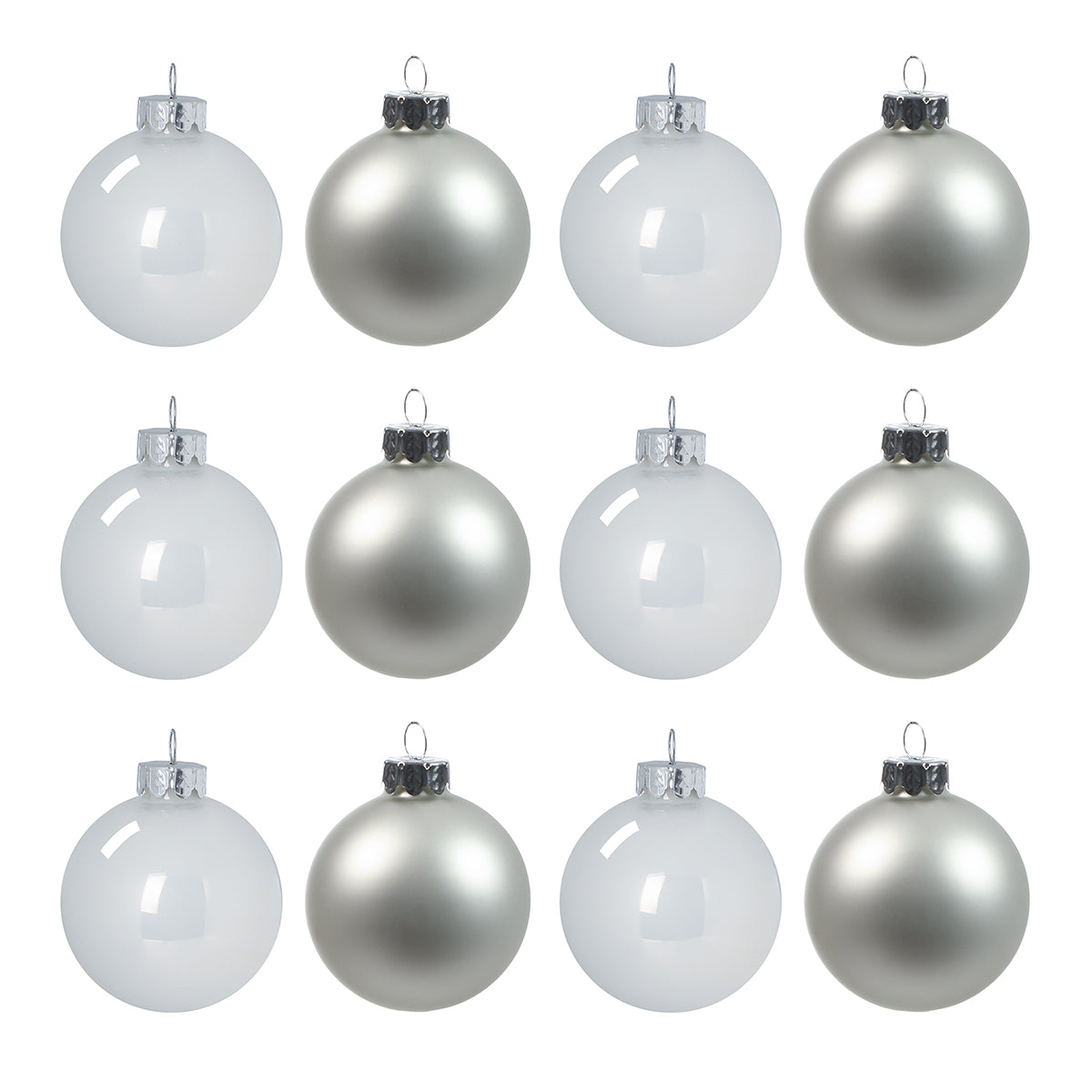 Sia Home coffret 12 boules de Noël sapin blanc rouge marron 6 cm