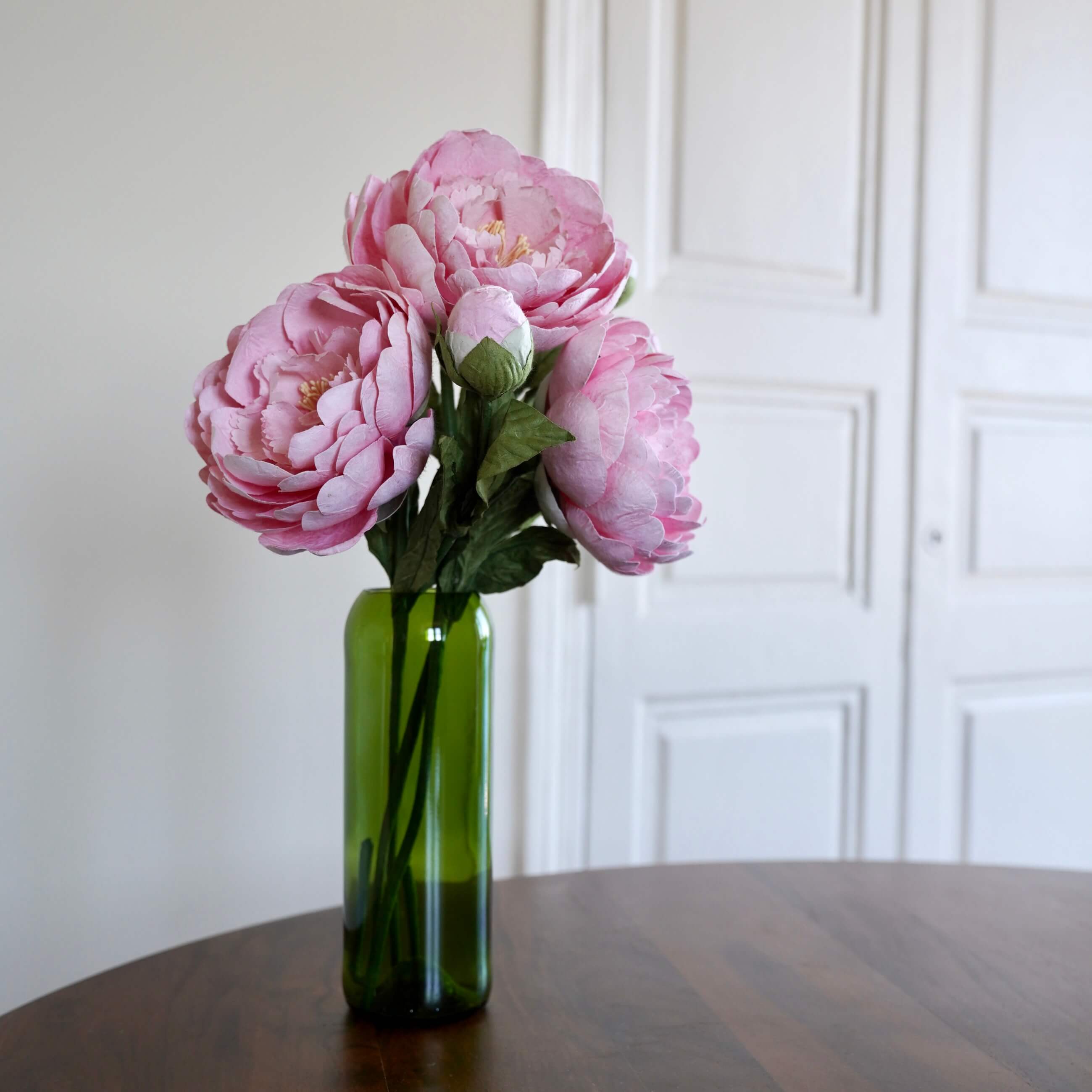 Flowrette Grande pivoine fleur papier rose clair x1
