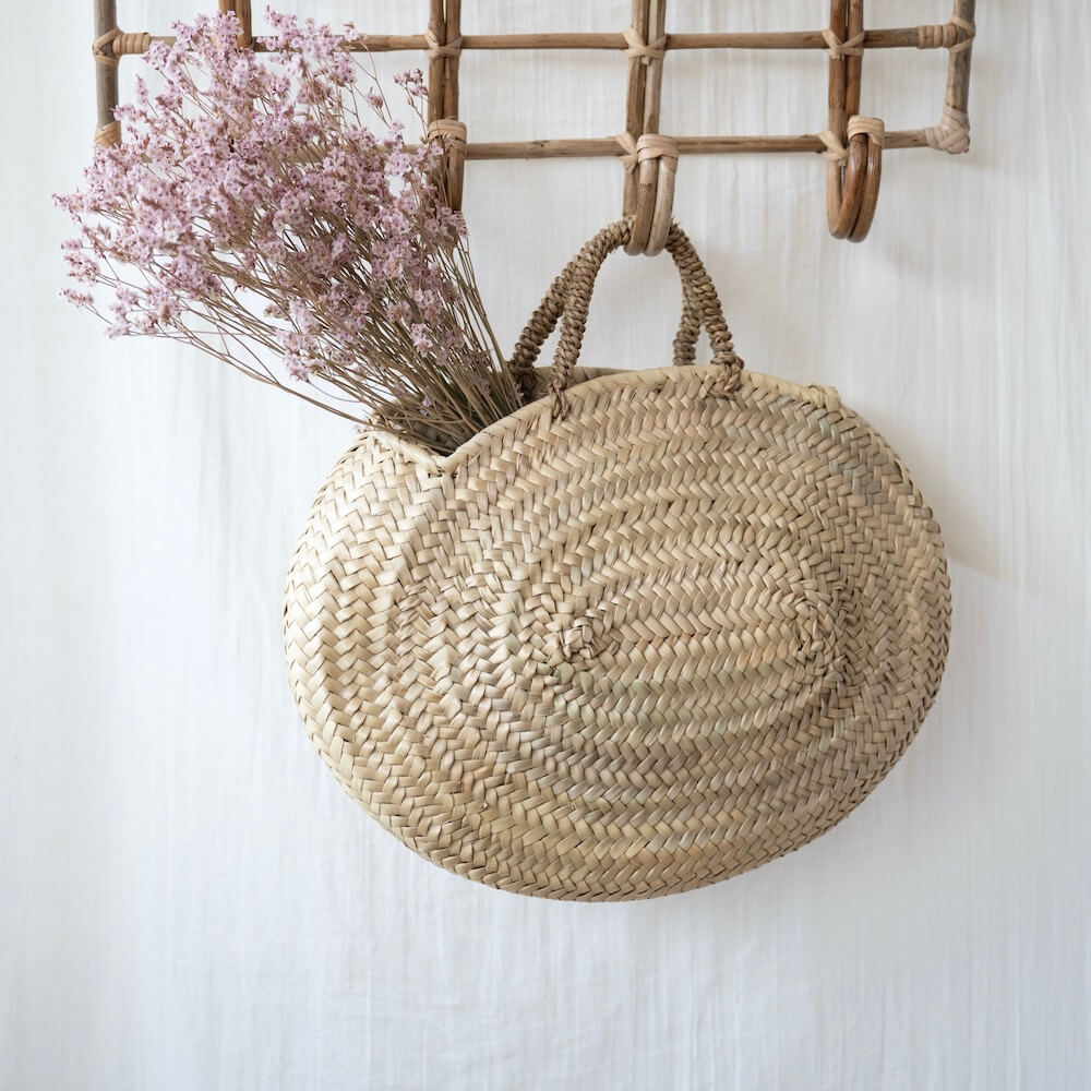Flowrette Kénitra panier en osier rond diamètre 30cm