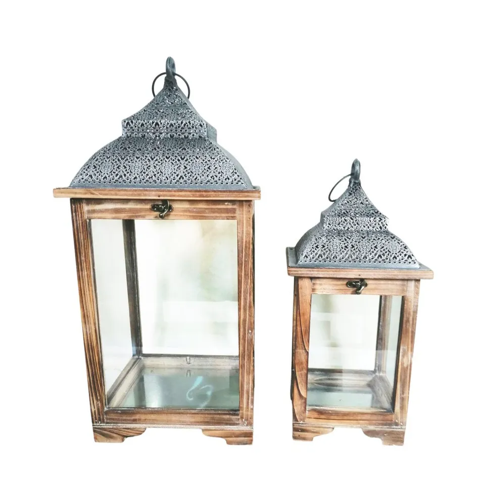 Feuillazur Rungis Lanternes naturelles lanterne bois 19x40 cm