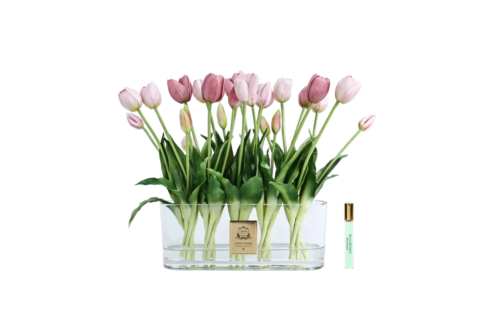 Côte Noire Perfumed Flowers OT02 bouquet tulipes roses vase ovale