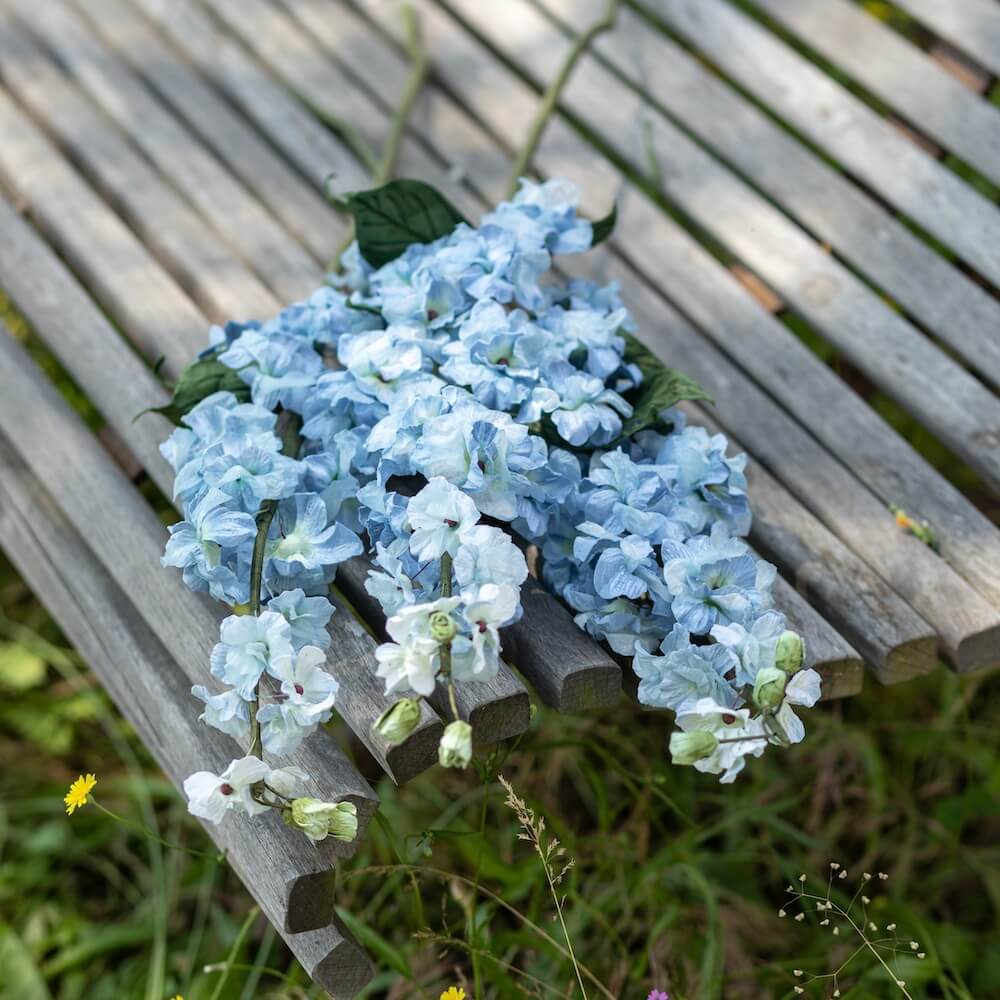 Flowrette Fleurs en papier delphinium bleu tige x1 fait main