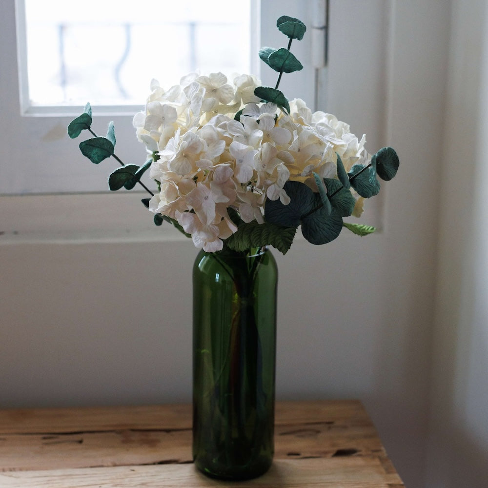 Flowrette Fleurs en papier bouquet hortensia blanc mariée