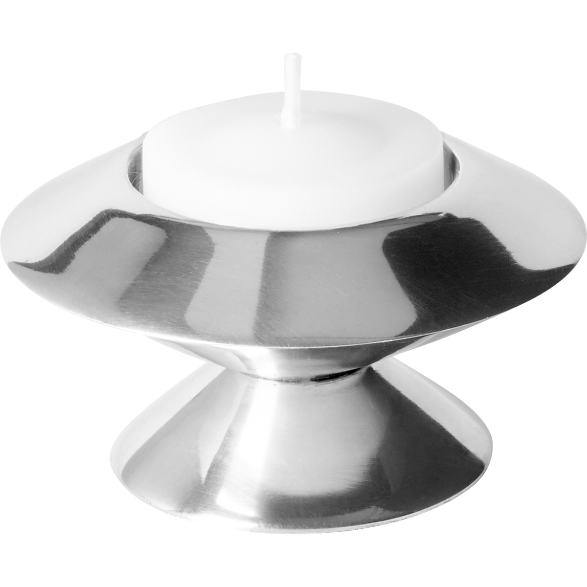 Sia Home porte-bougie conique bougeoir alu argenté 6 cm