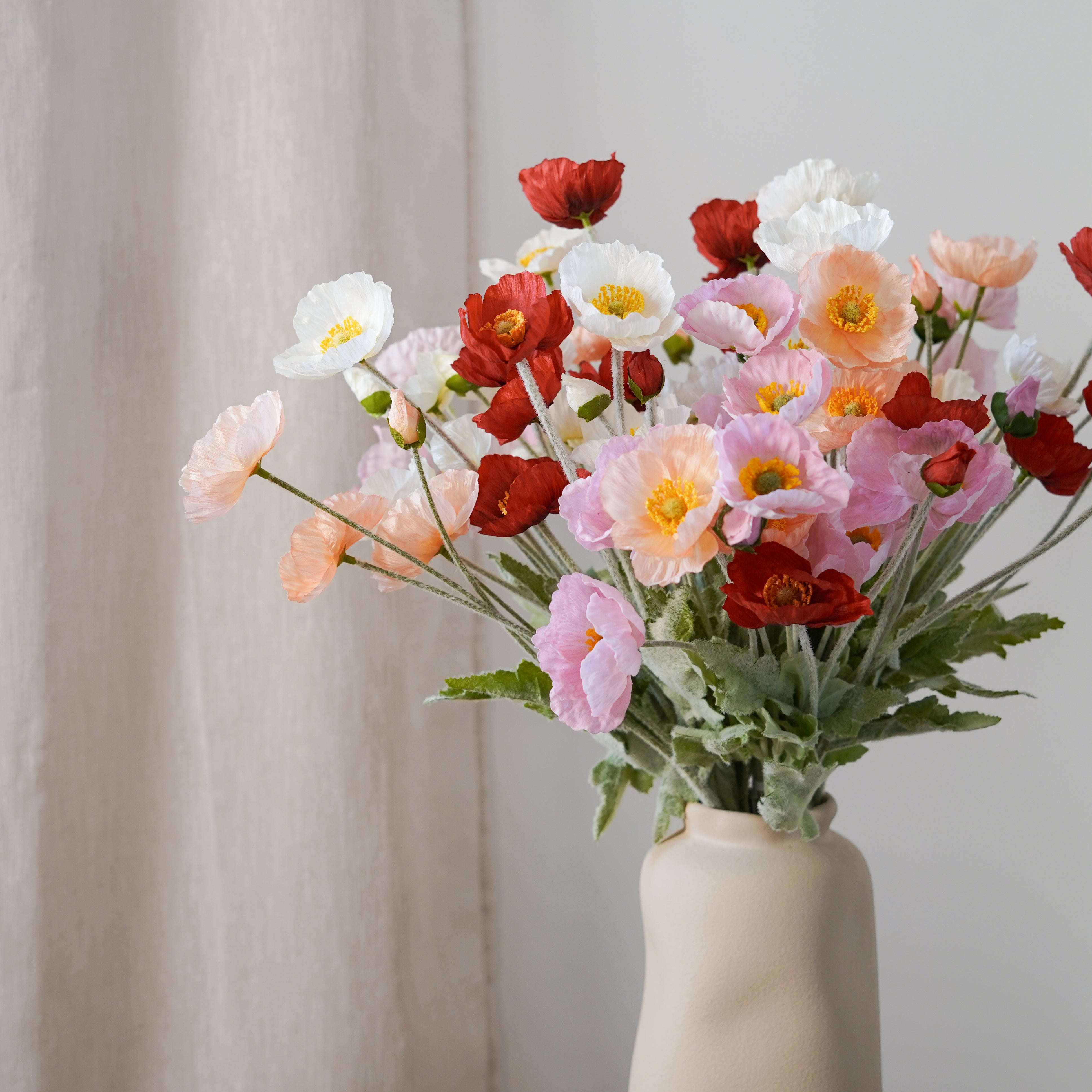 Flowrette bouquet Siloé artificiel 20 tiges pavots
