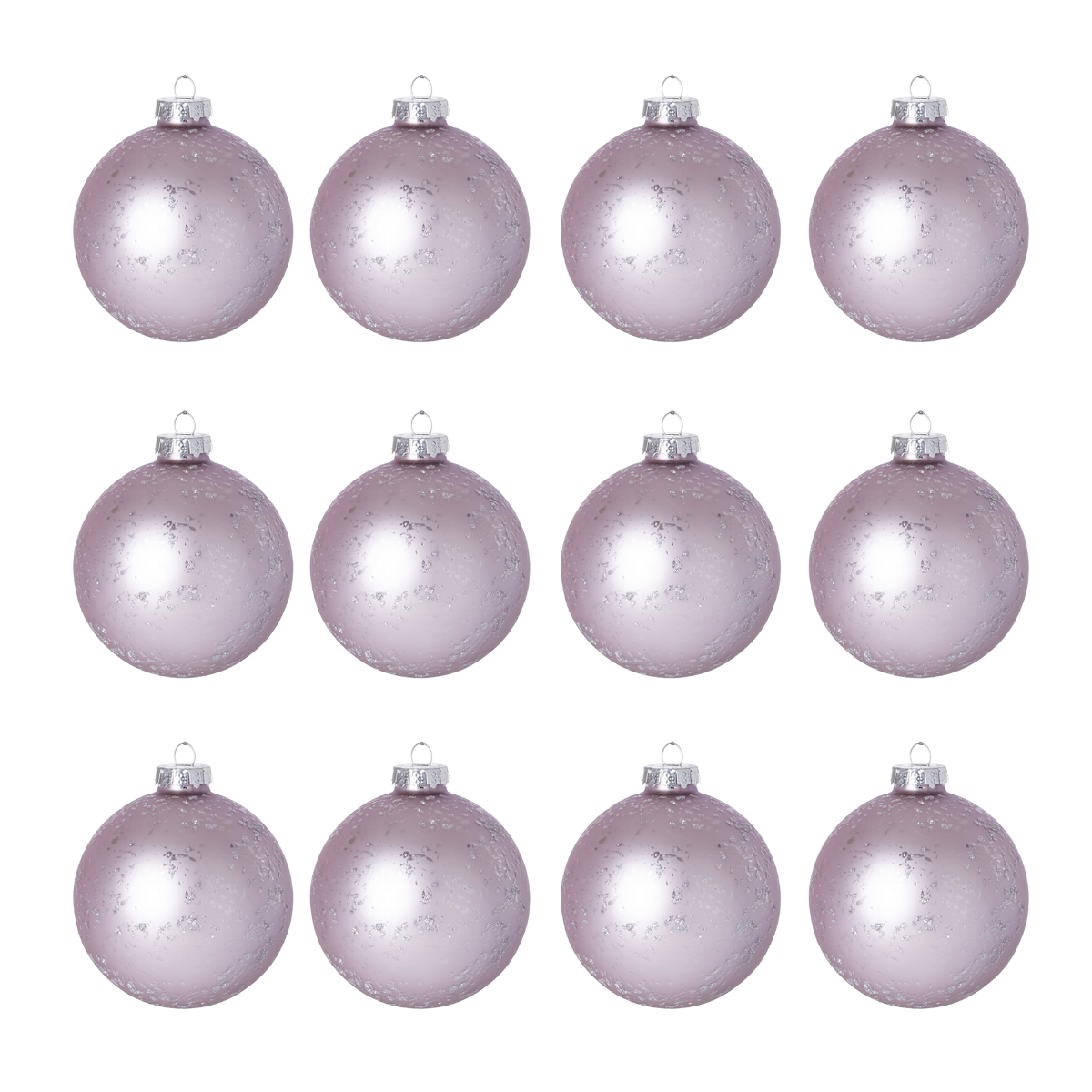 Sia Home boules de Noël gris mauve 10 cm set de 12