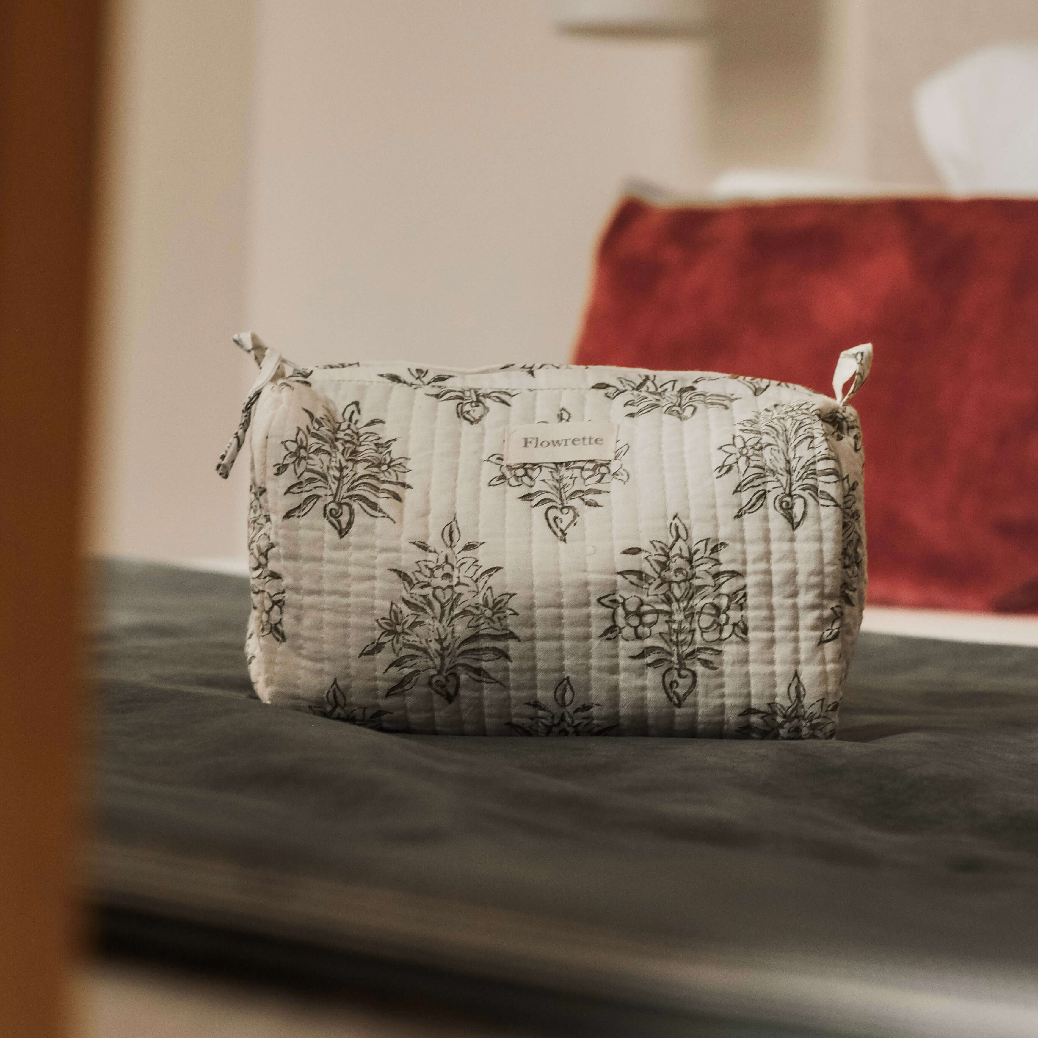 Flowrette Bally trousse toilette coton block print fleurie