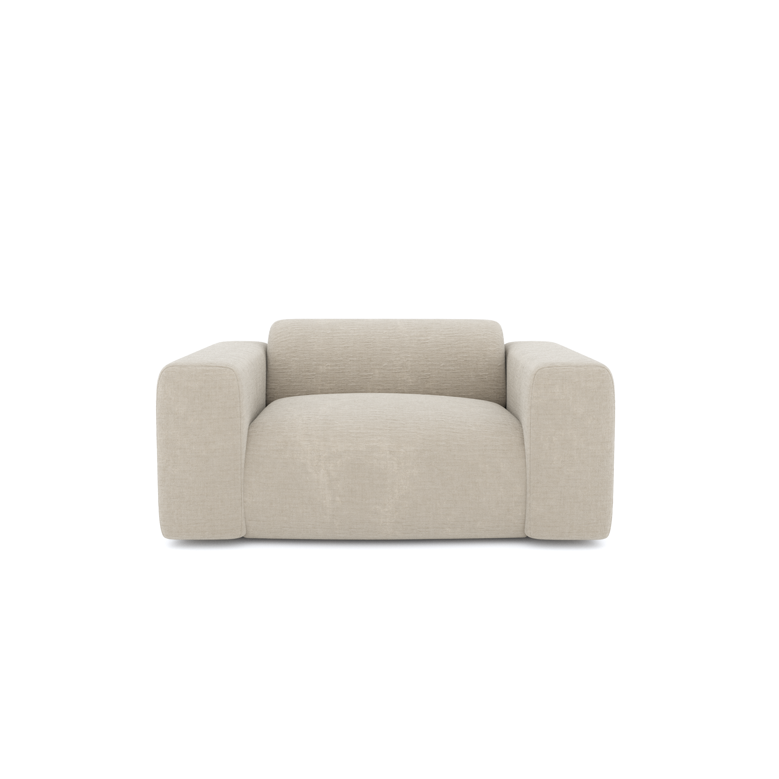 Sia Myra fauteuil tissu crème beige assise arrondie