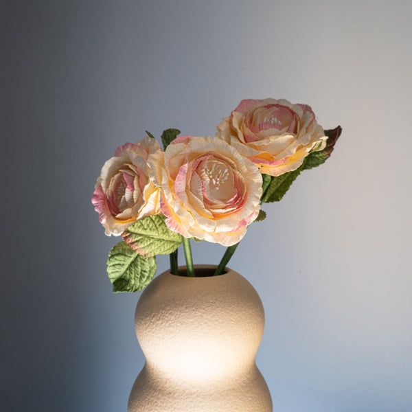 Flowrette Rose Anglaise Fleur Papier rose artisanale