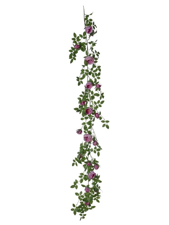 Feuillazur Rungis Guirlande de rose artificielle rose 50x180cm