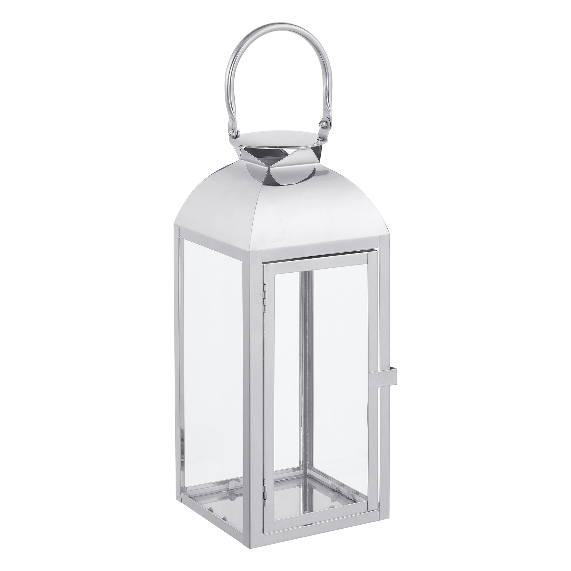 Sia Home Lanternes Ava 35 cm lanterne argenté acier et verre
